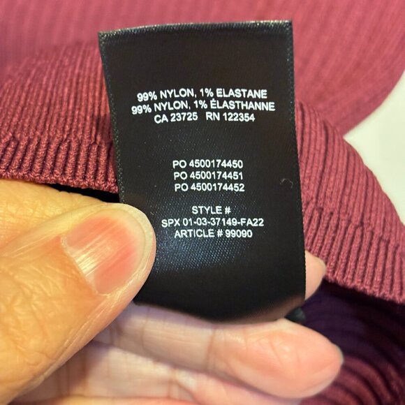 Aritzia Babaton Excerpt Sculpt Knit Polo Ribbed Long Sleeve Crop Top Burgundy - Picture 7 of 7